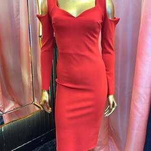 Chiara Boni La Petite Robe Made I. ITaly vivacious red body on dress with cutout
